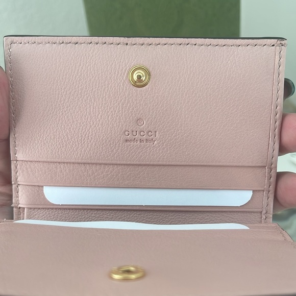 New, Authentic GUCCI Wallet Cupcake Pink Brown Stripes Love Parade GG LOGO - Picture 11 of 14